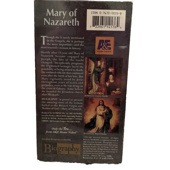 Biography: Mary of Nazareth - A‎ Mothers Life (VHS, 1997) New & Sealed! - Picture 2 of 2